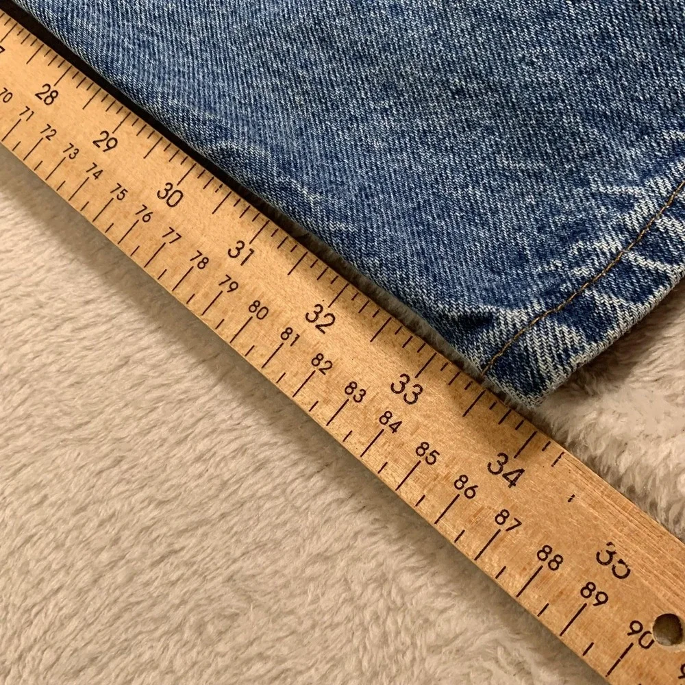 Vintage Lee Jeans Mens 40x34(38x34) Blue Denim Relaxed Fit Straight Leg Rise 90s